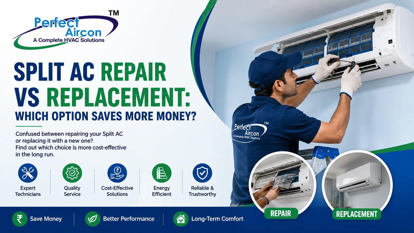 You are currently viewing Split AC Repair vs Replacement: Which Option Saves More Money?
